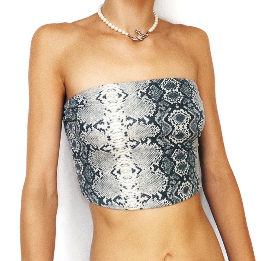 Snakeskin tube top